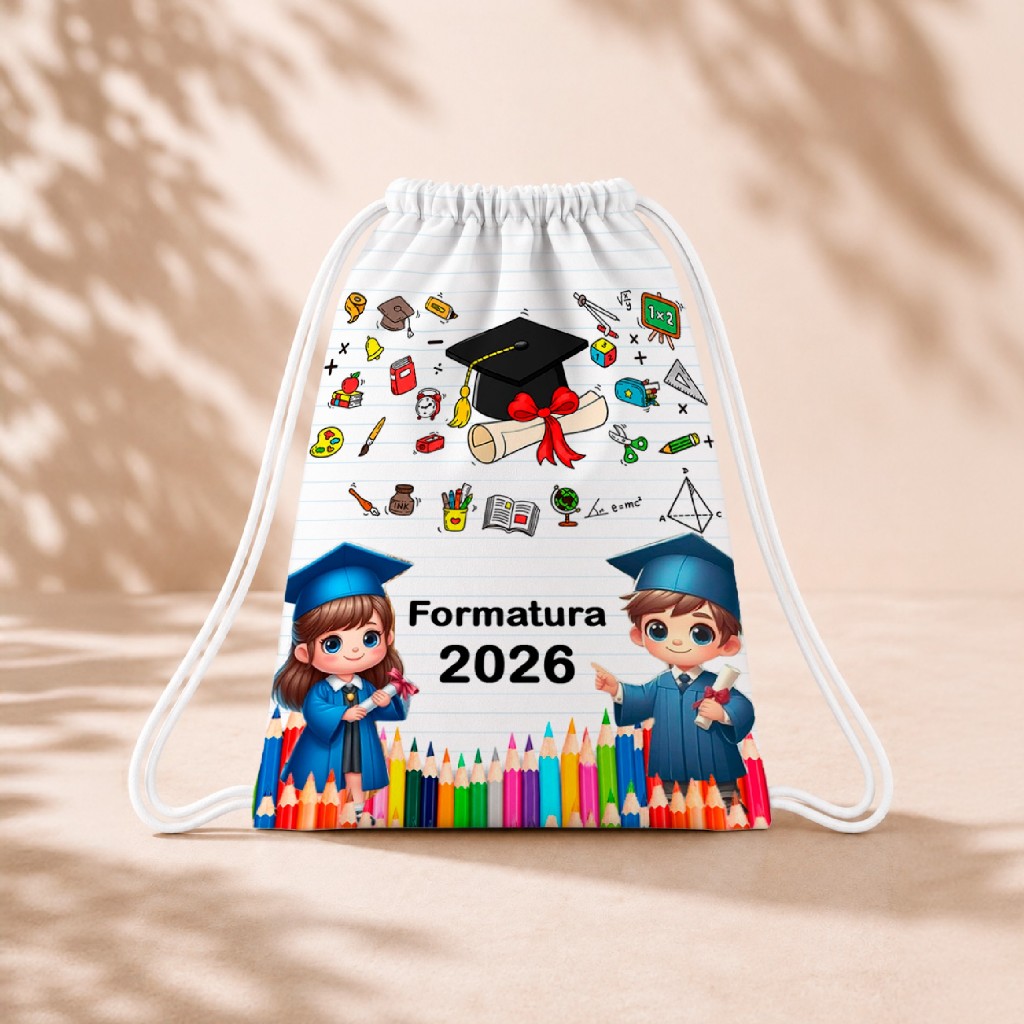10 Mochila Personalizada Infantil 18x26 Sacolinhas Surpresa Festa Aniversário Lembrancinha ABC formatura M2