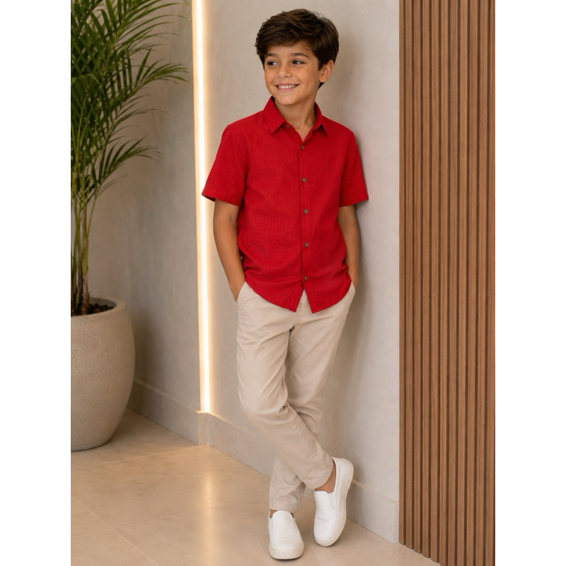 Camisa Infantil Social Para Meninos Masculina Tamanhos 4/6/8/10/12