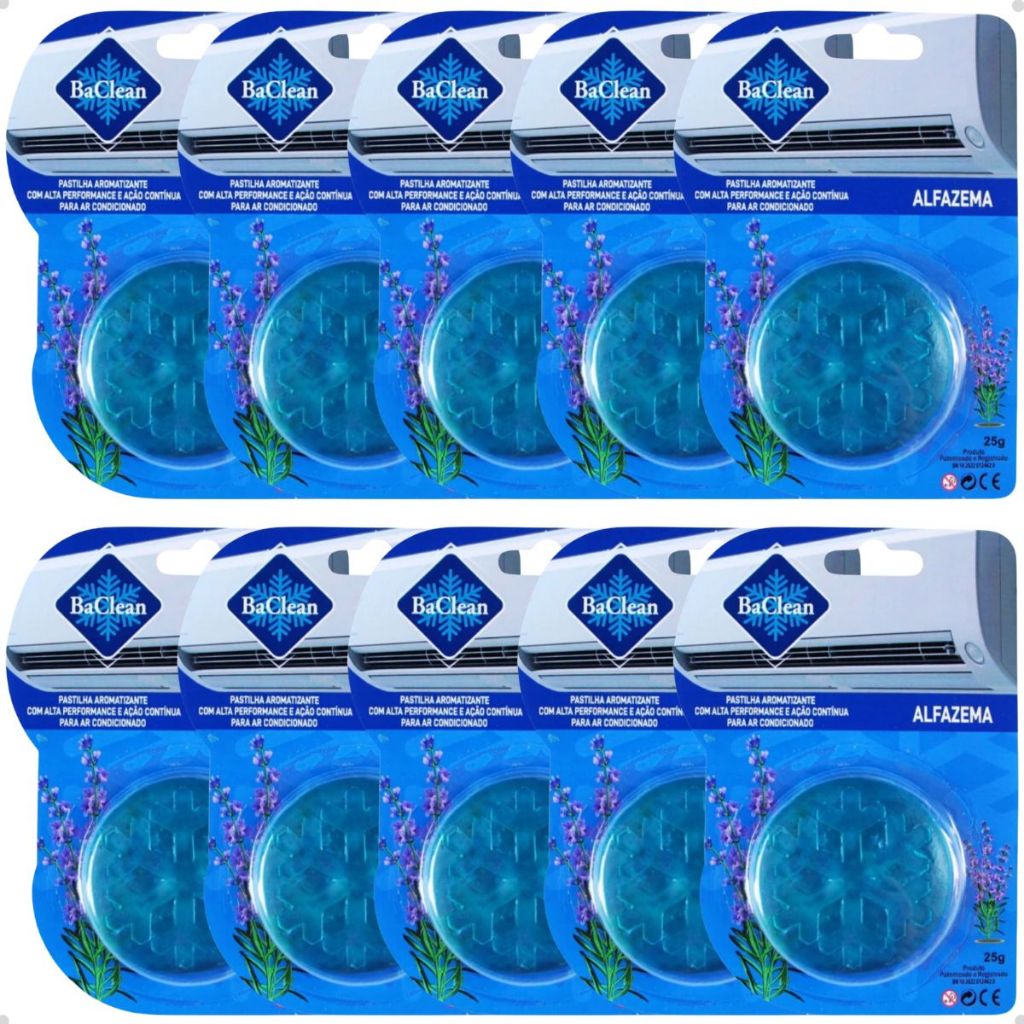 Kit 10 Pastilhas BaClean Ar Condicionado Alfazema