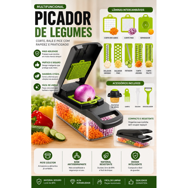 Fatiador Cortador Ralador Descascador De Alimentos De Legumes Frutas