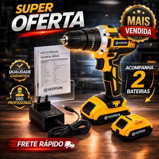 Parafusadeira Furadeira profissinal com 2 Baterias Maleta Completa Acessórios Kit Potente Torque MAX