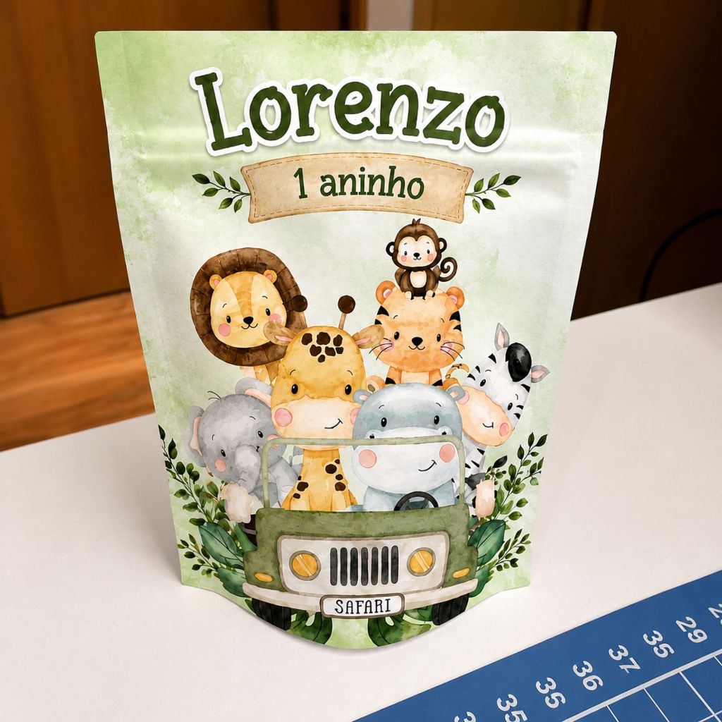 Saquinho Zip Transparente Personalizado 10x15 Lembrancinha Festa Infantil Aniversário