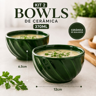 Kit 2 Peças Bolw  370ml Cambuca Caldos Sopas Feijoada Tigela Média 14x7 Colors Cerâmica