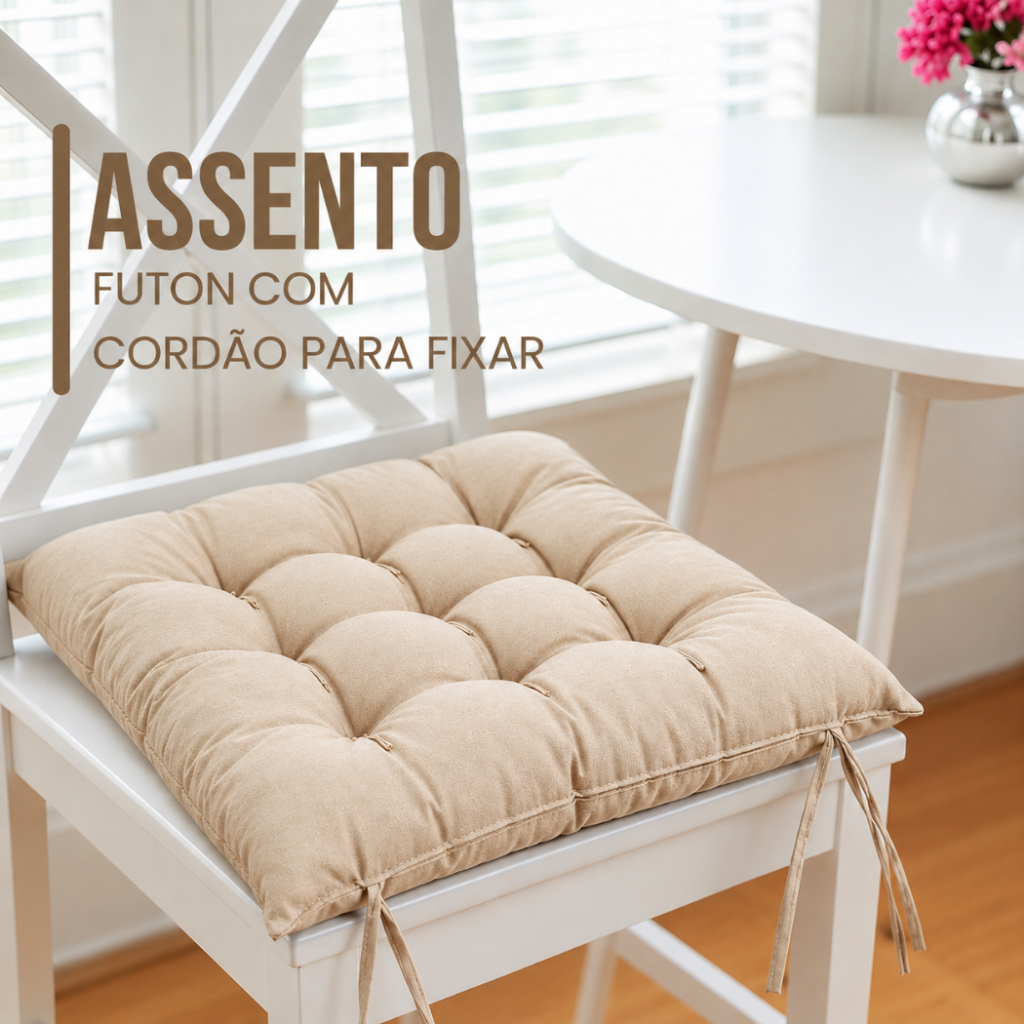 Kit com 04 Almofada Assento para Bancos e Cadeiras 40x40 cm Oxford Liso Várias cores