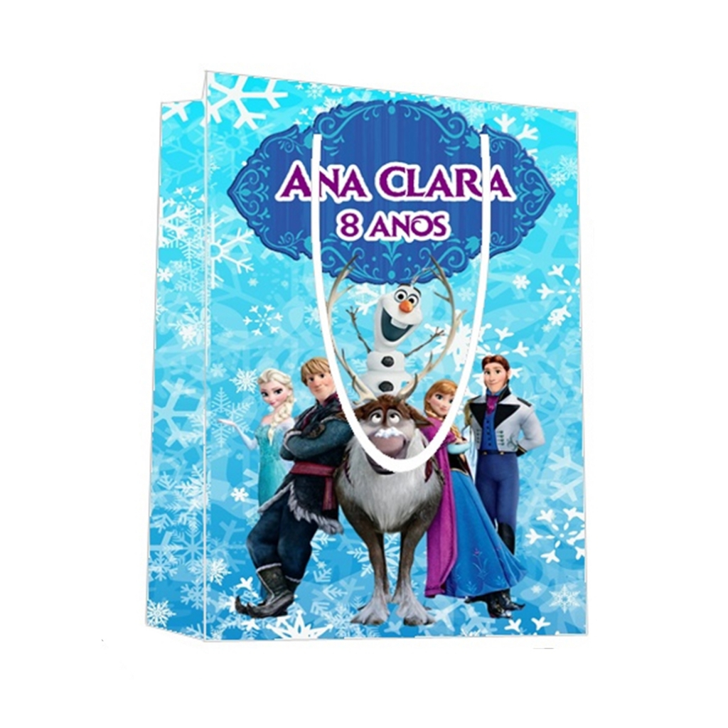 Sacolinha Frozen Personalizada para Aniversário/ Lembrancinha Festa Infantil / Qualquer nome e idade