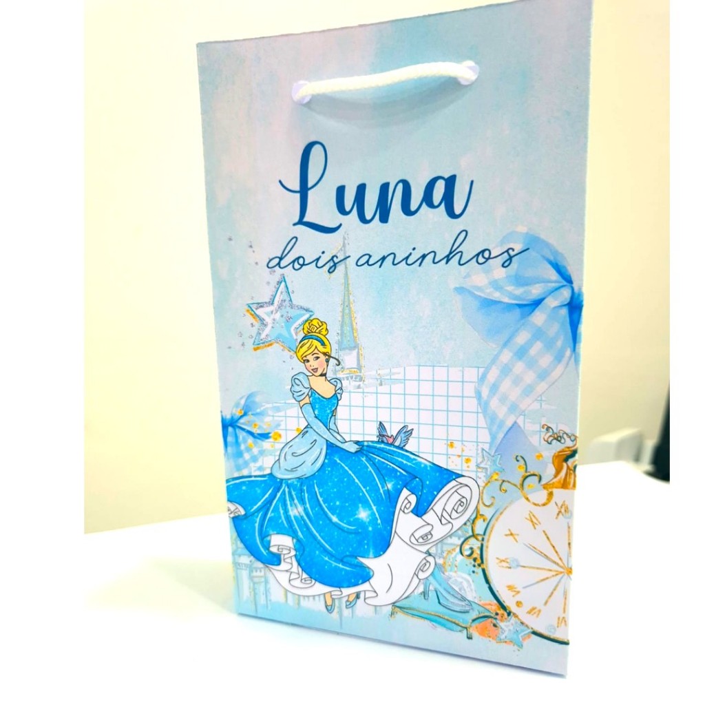 Sacolinha Da Cinderela princesa PEGUE E MONTE Personalizada/saquinho surpresa nome e idade para festa kit 10/20/30/40