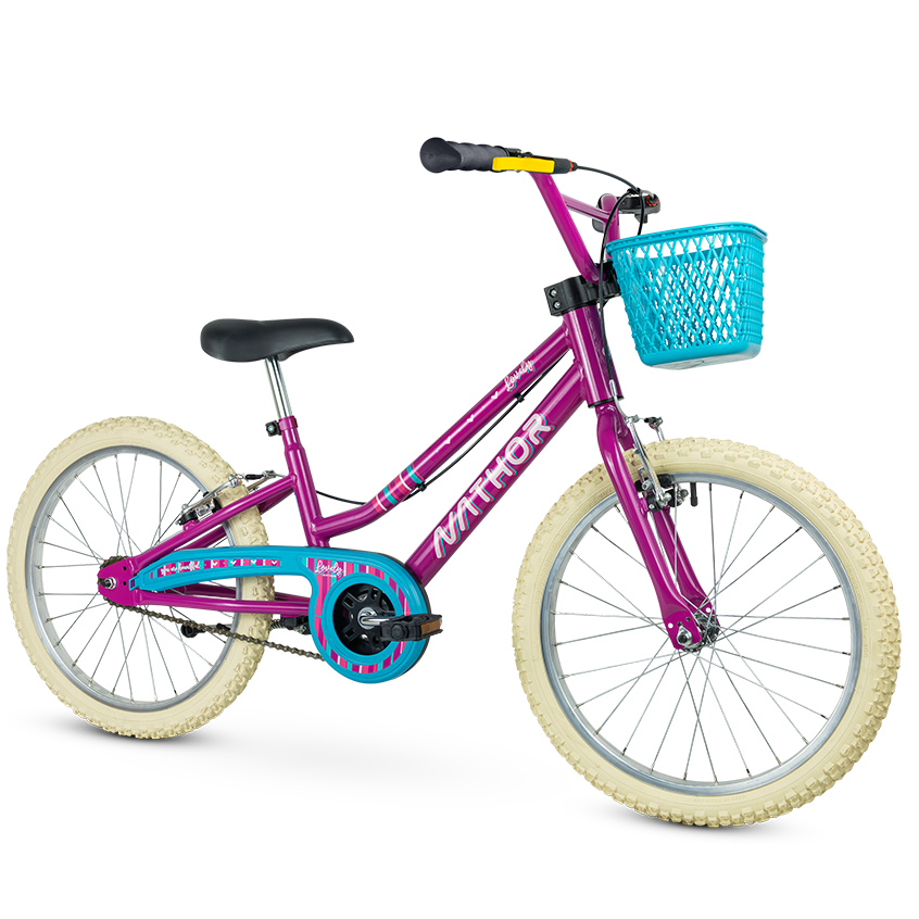 Bicicleta Infantil Aro 20 Lovely Bolt Bella Apollo Nathor C/ Freios V-brake Maçaneta com ajuste do freio