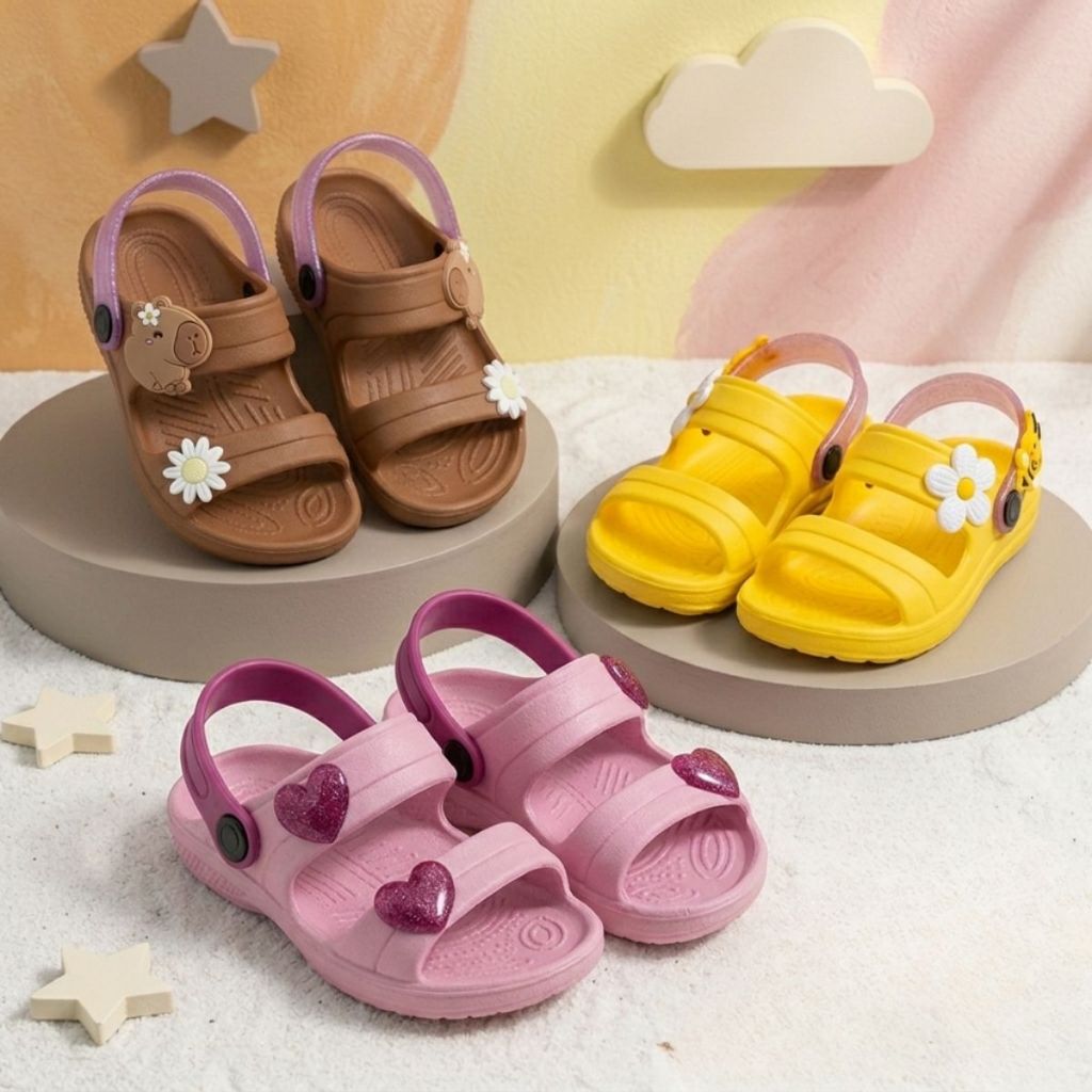 Kit 3 Sandália Infantil Menina Papete Leve Confortável com Sola Antiderrapante