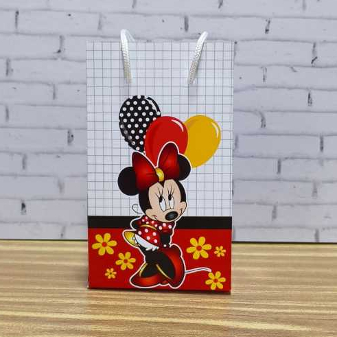 Sacolinha Personalizadas para Festa Minnie Vermelha Lembrancinhas Aniversário
