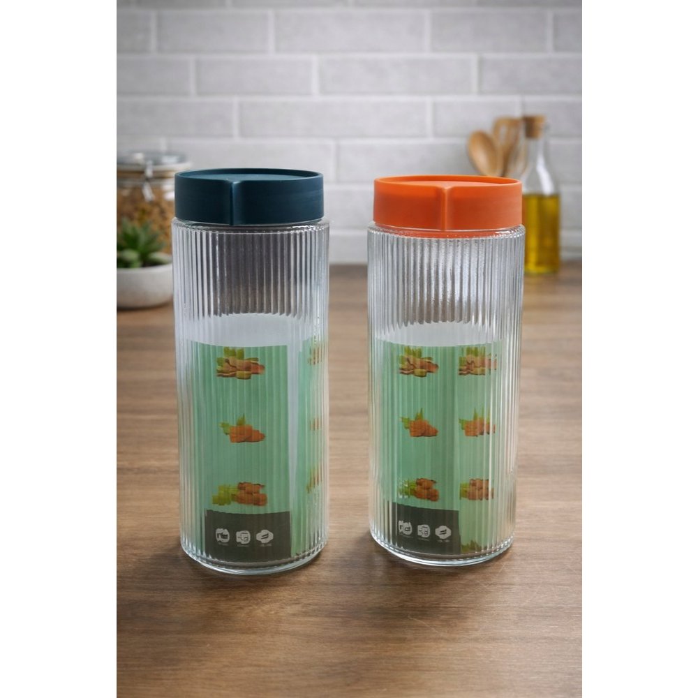 Conjunto 4 Potes Redondos Plástico Com Tampa Transparentes Mantimentos Cozinha Organizador Alimentos Kit Retangular Prát