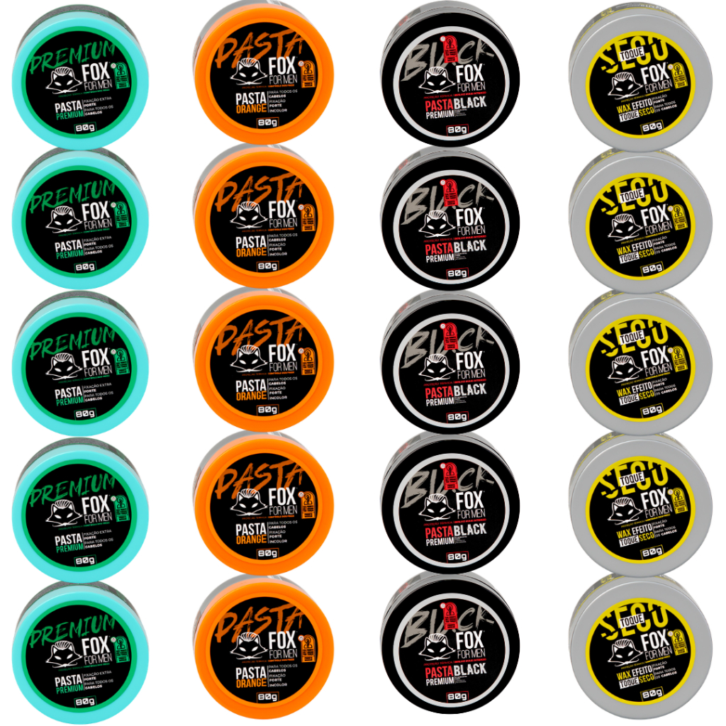 KIT PASTA MODELADORA 80G FOX FOR MEN 20 UNIDADES