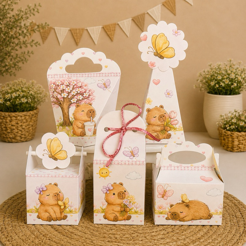 Kit Caixinhas personalizadas CAPIVARA  Lembrancinha Para Festa decoração aniversário- pegue e monte
