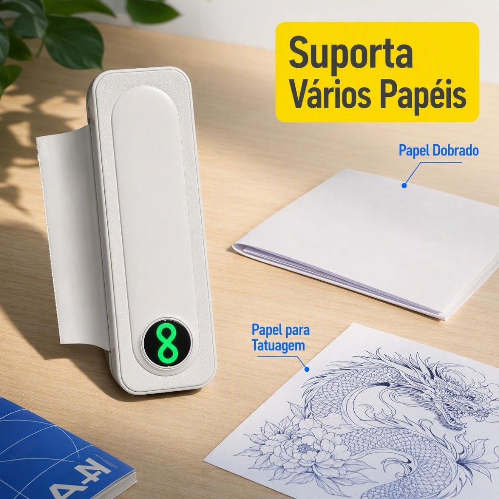 impressora termica a4 portatil bluetooth app celular recarregavel usb pro