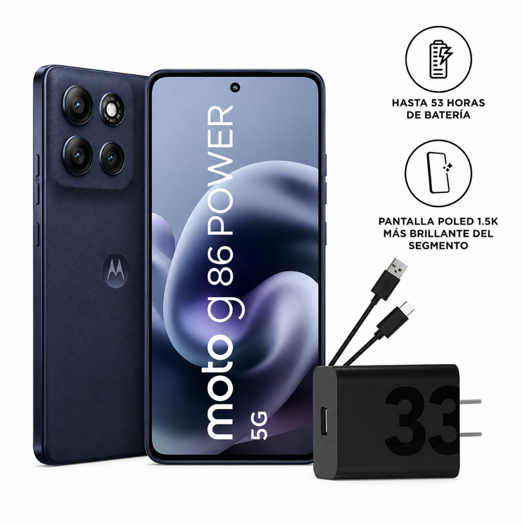 Smartphone Motorola Moto G86 5G Tela 6.7" pOLED 256GB 8GB RAM Câmera 50MP 4K IP69