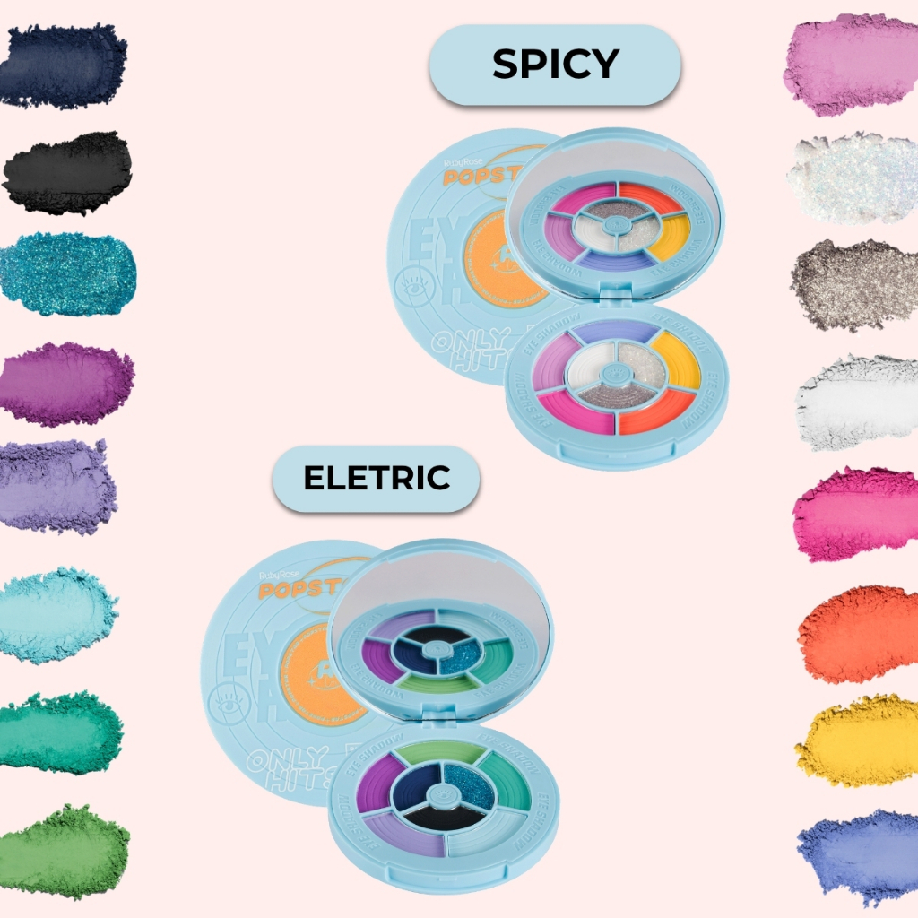 Paleta De Sombras Ruby Rose Popstar Only Hits | Cores vibrantes com alta Pigmentação