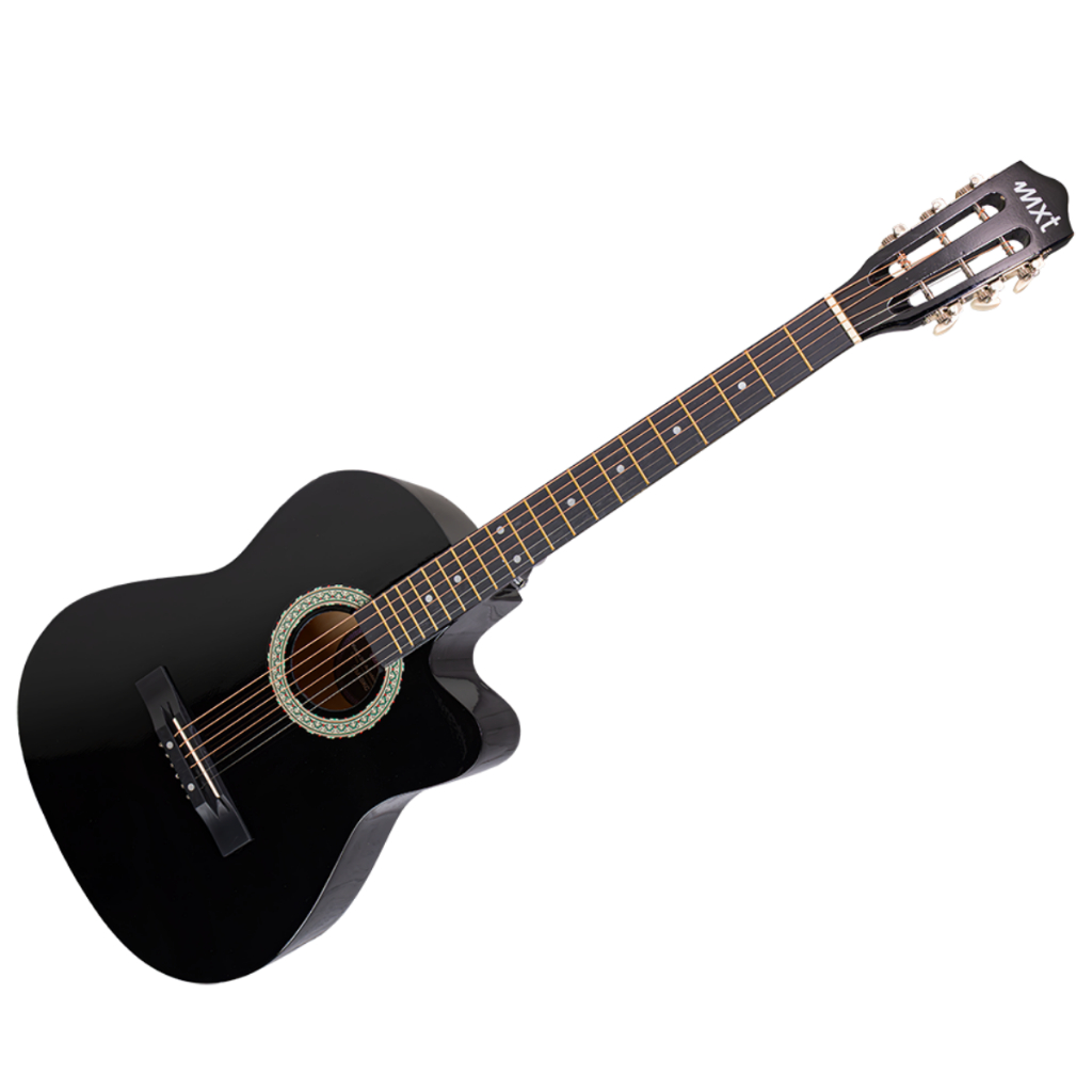 Violão Acústico Cutaway MXT 39A-BKC 39 Preto Cordas de Aço Corpo Tília Tensor Ajustável 20 Trastes