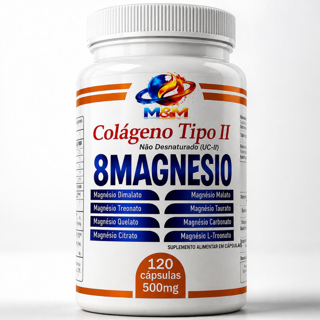 Colageno Tipo 2 + 8 Magnésios 120 Cápsulas - Saúde das Articulações