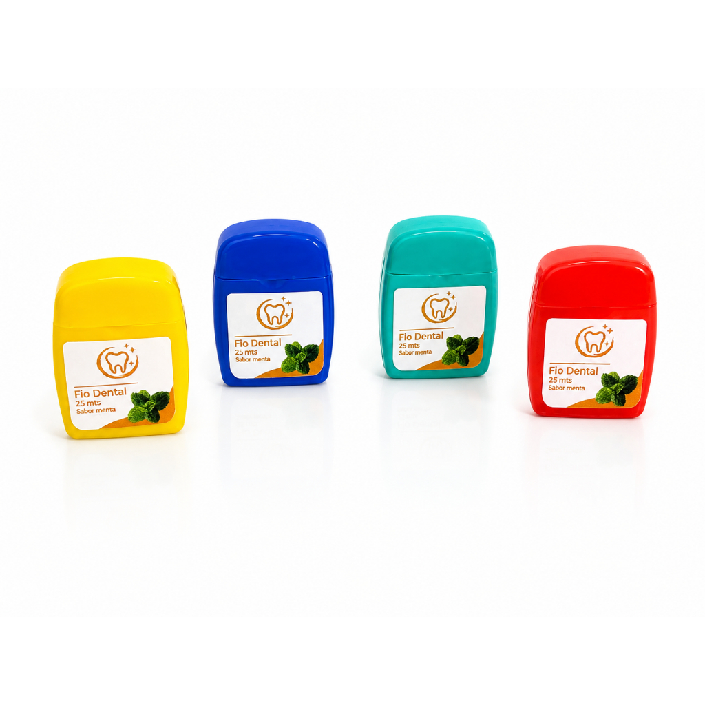 Fio Dental 25 mts, Lembrança Corporativa, Brinde  - Cores Sortidas - Personalização de Brinde- Kit com 50 und