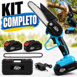 800W Mini Motosserra com 2 Baterias - 6 Polegadas para Poda e Jardinagem Portátil