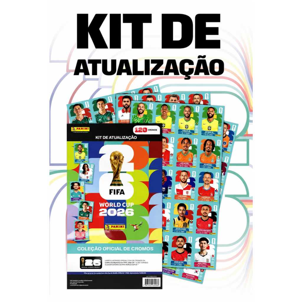 Kit de Atualização Copa do Mundo 2026 Oficial Panini 120 Cromos World Cup 2026