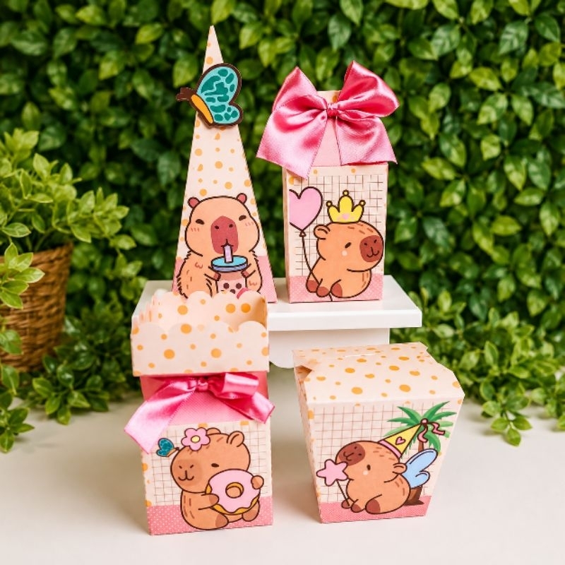 Kit Caixinhas PEGUE E MONTE Capivara Personalizada Lembrancinha Festa Infantil Aniversário