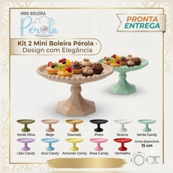 Kit 2 Mini Boleira Pérola 15 cm - Design com Elegância