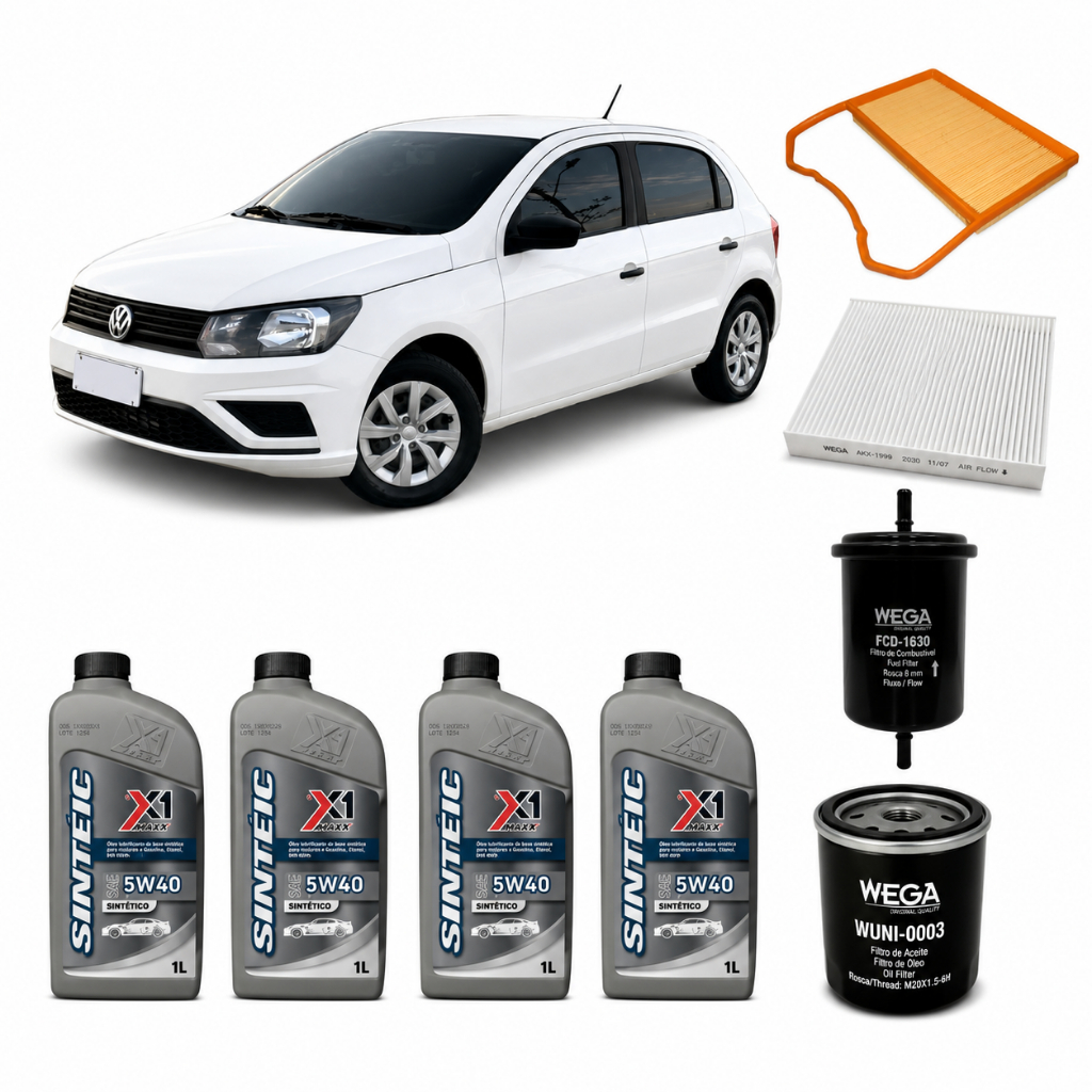 Kit manutenção Troca de óleo completa GOL G7 G8 1.0 12V 2016 A 2023 (Escolher Variação)