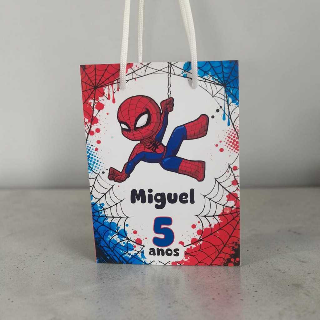 Sacolinha Homem aranha cute Personalizado Sacolinha lembrancinha Homem aranha cute Mimos Montagem Fácil