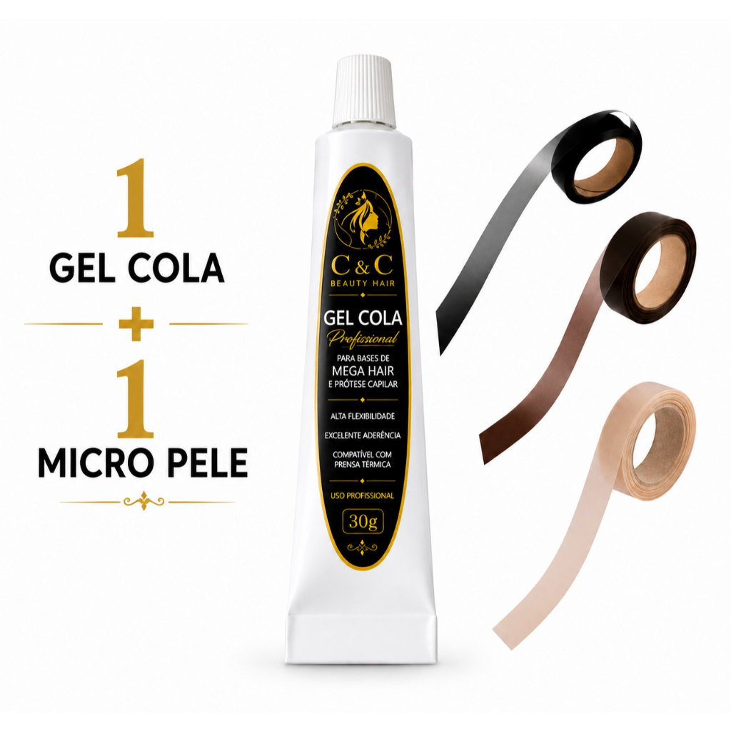1 Gel Cola 30g + 1 Nano Pele P/ Fabricação De Mega Hair