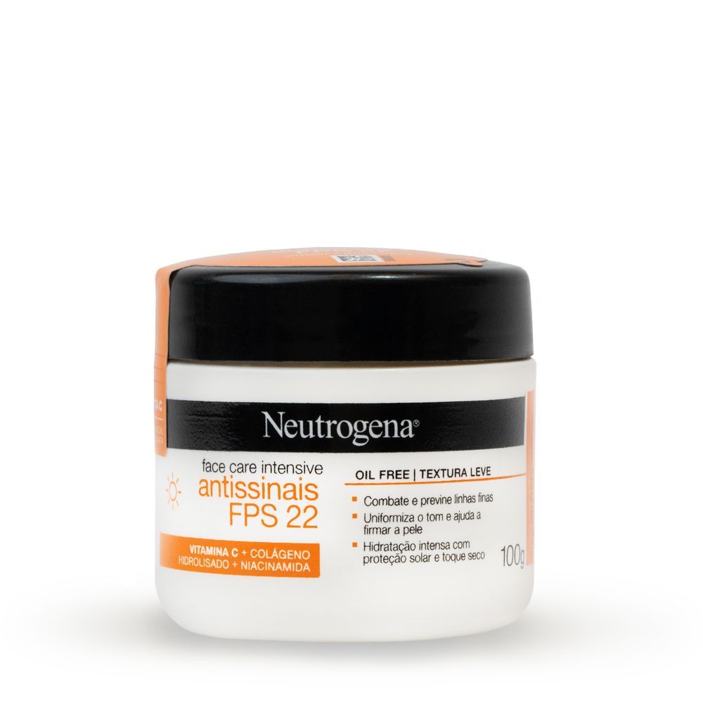 Hidratante Facial Antissinais NEUTROGENA® Face Care Intensive FPS 22, 100g