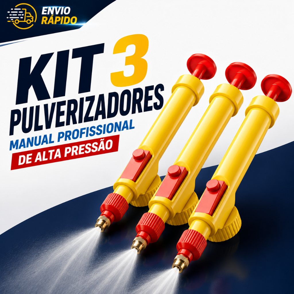 Kit 3 Pulverizadores Profissional Manual Garrafa Pet Borrifador Bico Regulável