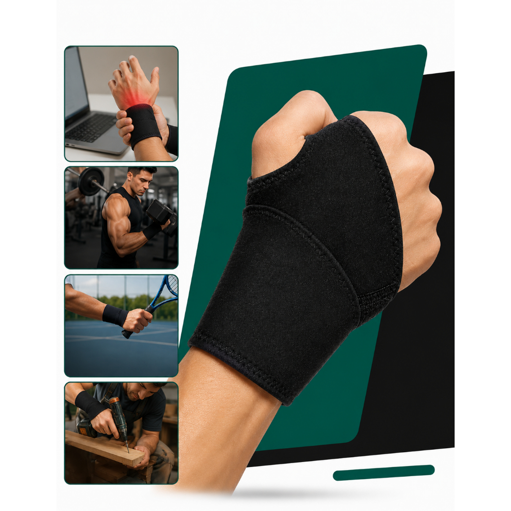 Munhequeira Imobilizador Tala Protetor Para Punho Pulso Tendinite Órtese Ajustável Neoprene