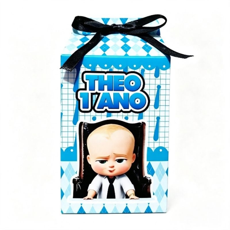 20 Caixinhas Milk Poderoso Chefinho Personalizada com Nome e Idade - Lembrancinha para Festa