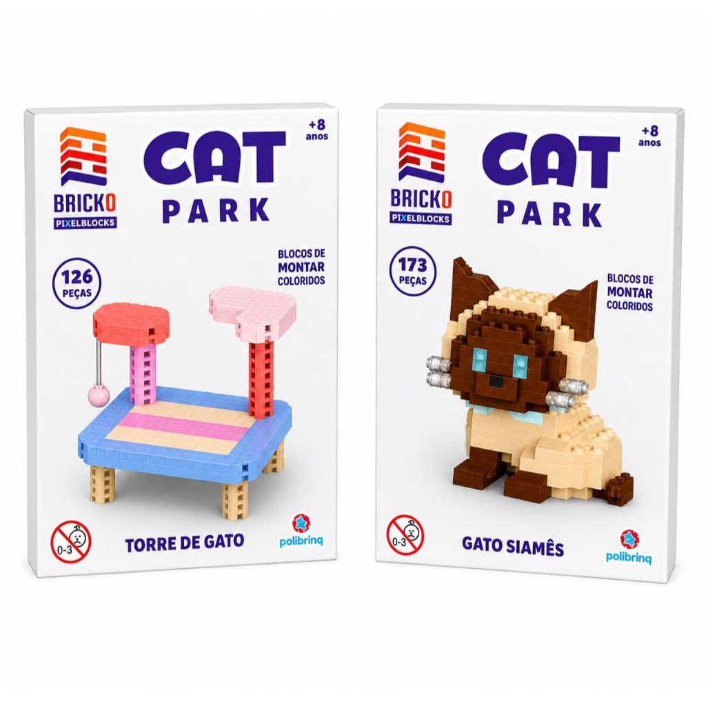 Mini Blocos de Montar Gatinho Siamês Gato Decoração Brinquedo Infantil Presente