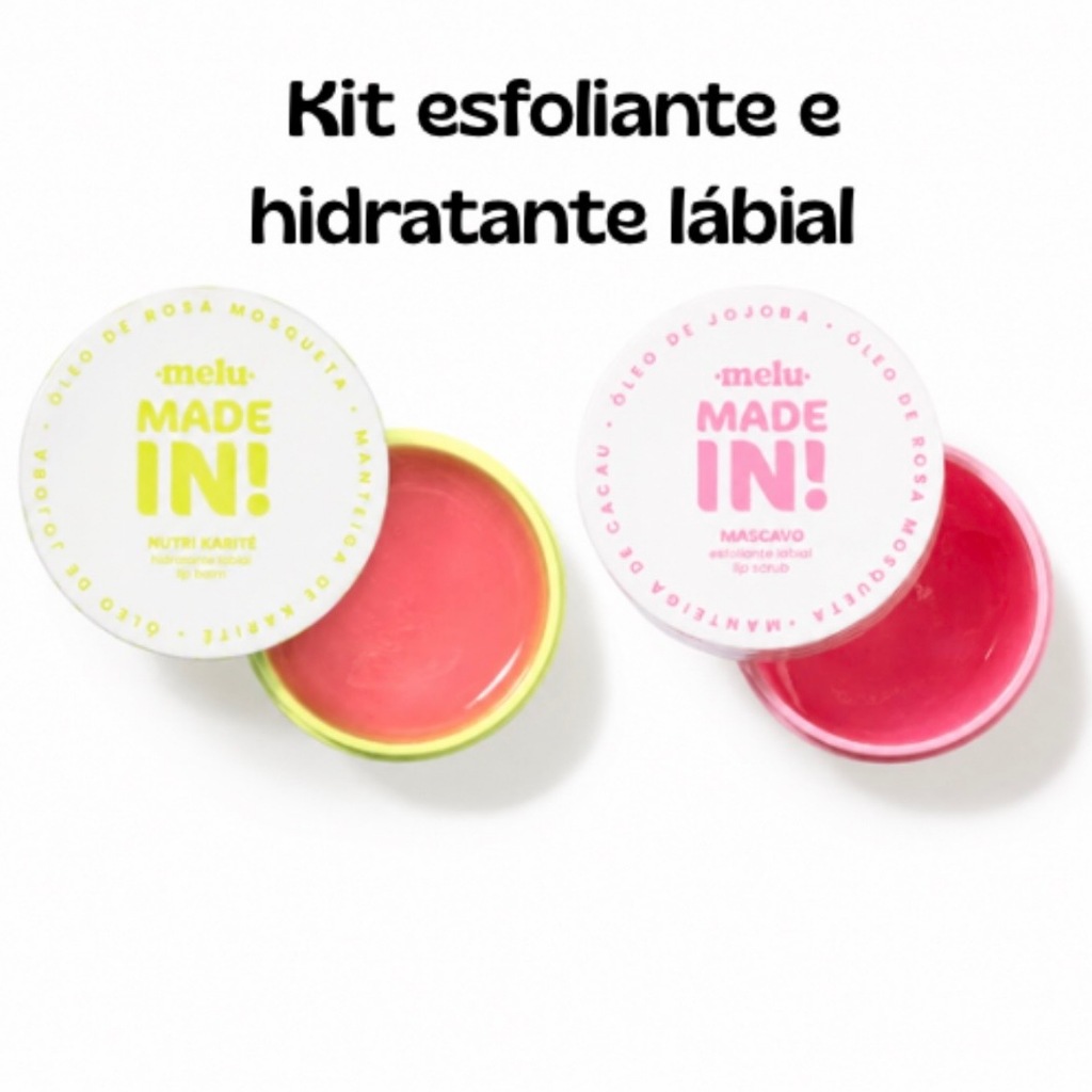 Kit Esfoliante Labial e Hidratante Labial Textura Leve Made in by Ruby Rose