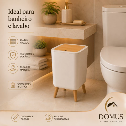 Lixeira Tampa Click Dispenser Integrado De Sacos De Lixo Banheiro Lavabo Cozinha Escritório