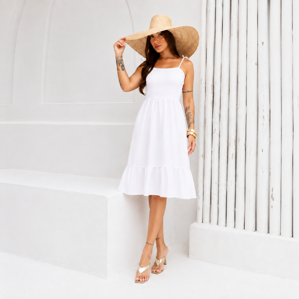 Vestido Feminino Alçinha Soltinho Basico Viscolinho Premium Leve Conforto Elegante Tendencia Verão