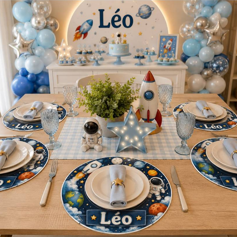 Sousplat de Papel Personalizado 30 cm Astronauta - Fazemos todos os Temas - Papel Offset 180g