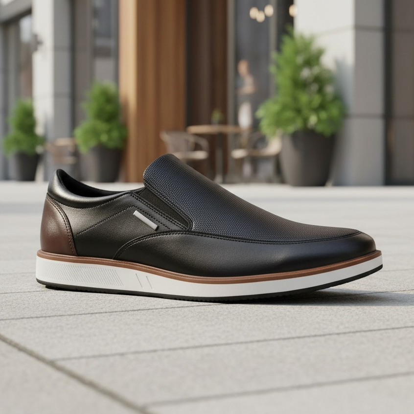 Sapato Social Casual Masculino Oxford Sem cadarço Elastico Para Homens Promoção Sapato Empresarial