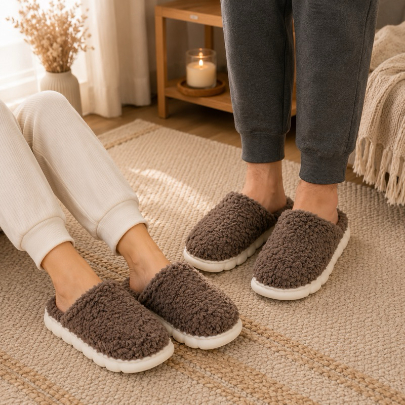 Pantufa Masculina Peluciada Confortável Solado Emborrachado Antiderrapante PANTUFA MASCULINA