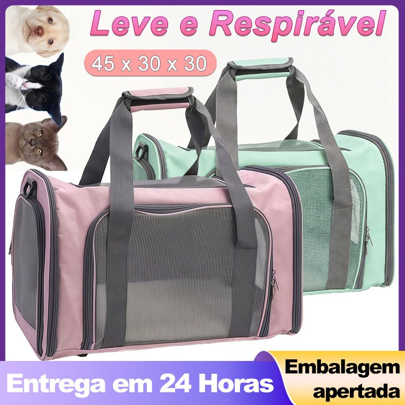 Bolsa Transporte Pet Expansível Cães Gatos Mochila Viagem Avião Cabine Resistente Leve