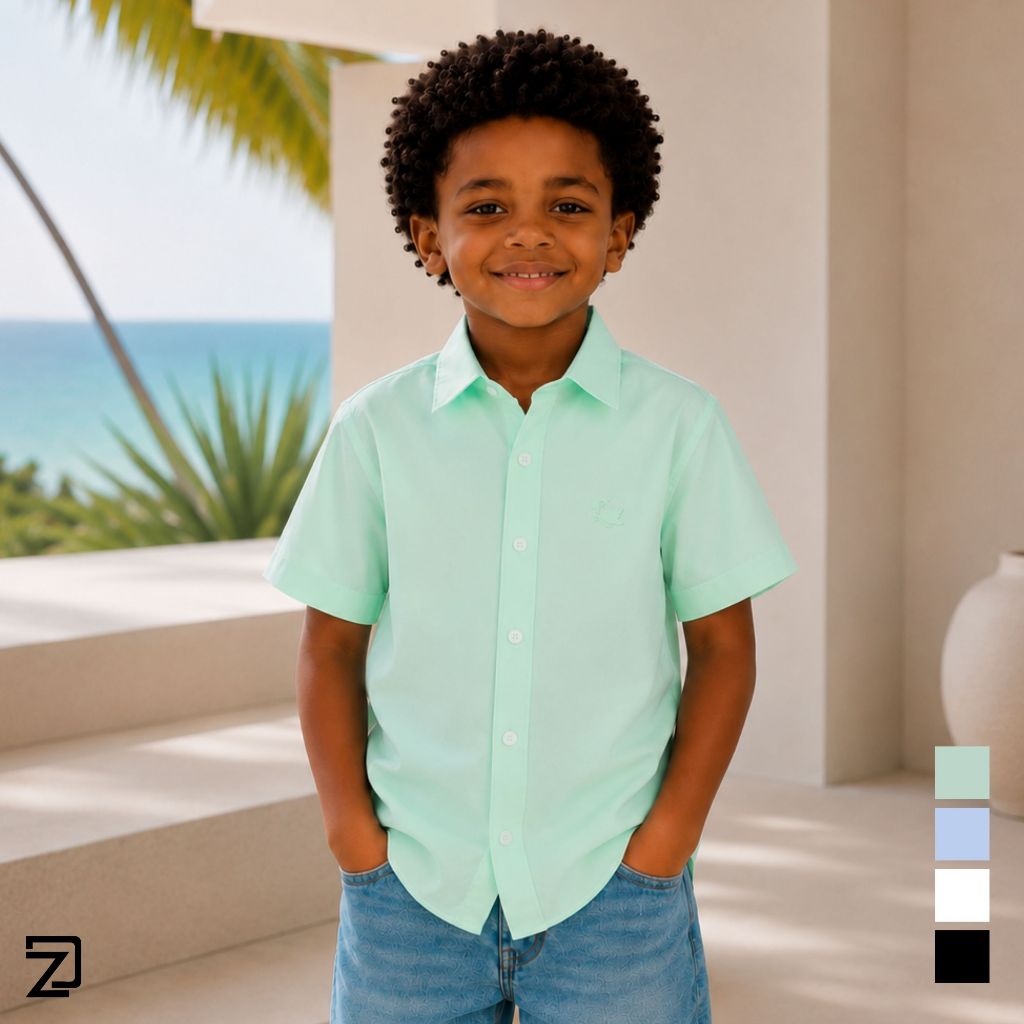 Camisa Infantil Social Menino Manga Curta