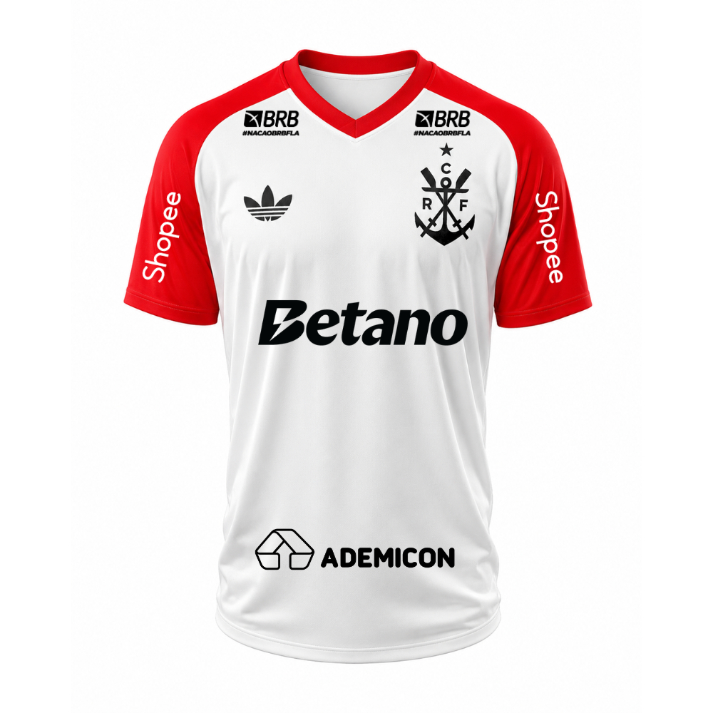 Camisa Flamengo Pré Jogo 3 Adidas 2026 - C/ Kit Patrocínio