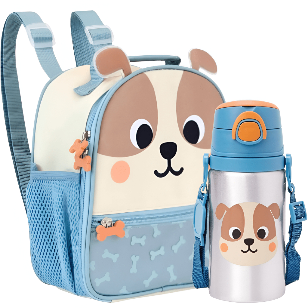 Lancheira Térmica Bolsa Buba Cachorro + Garrafa Alumínio 450ml