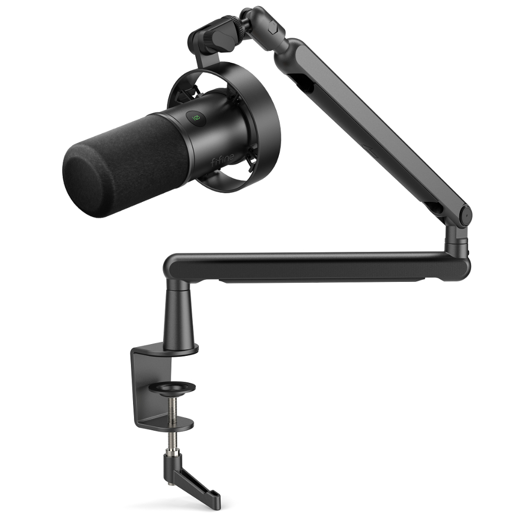 Microfone Dinâmico Fifine T688 USB/XLR Com Braço Articulado Preto