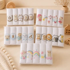 Kit Fralda De Pano Bordada 100% Algodão Tecido Duplo Fraldinha de Ombro para Amamentação Bebê 70cm