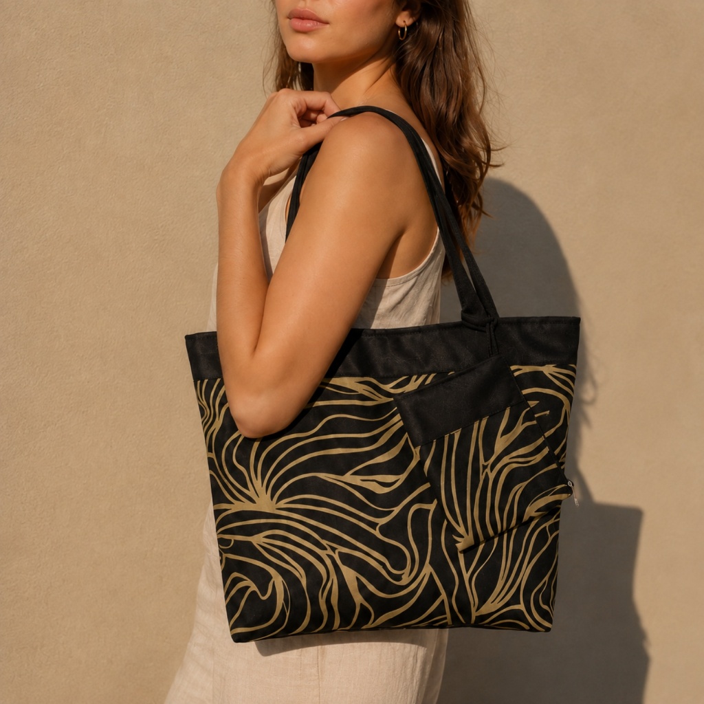 Bolsa Feminina grande Ombro Estampada + Necessaire