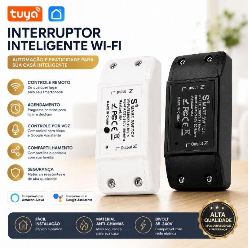 2 Unidades Interruptor Inteligente Wi-fi Google Alexa Smart Life Automação Casa