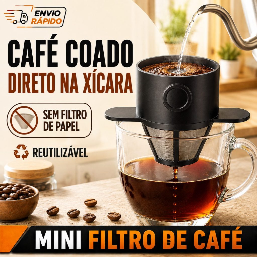 Mini filtro Café Chá Coador Inox Aço Portátil Reutilizável Camping Viagens Dupla