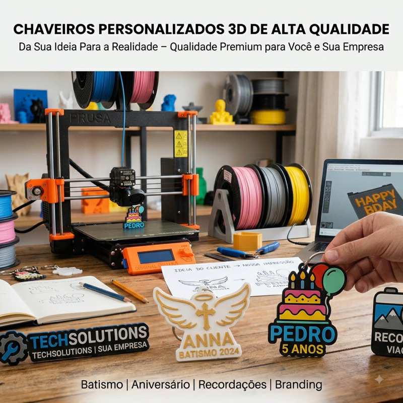 Chaveiro Personalizado 3D | Lembrancinhas, Brindes, Empresas e Aniversários (Leia a Descrição)